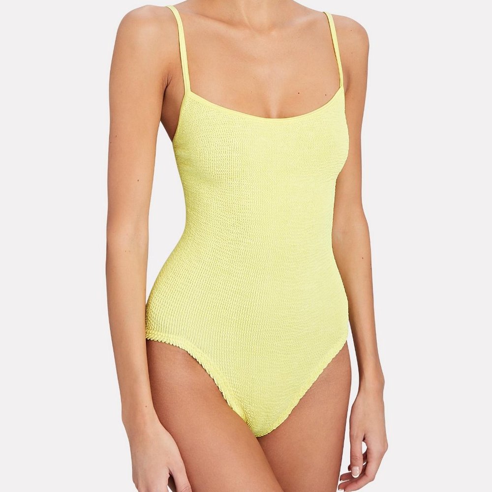COPY - - Hunza G yellow Pamela one piece swimsuit